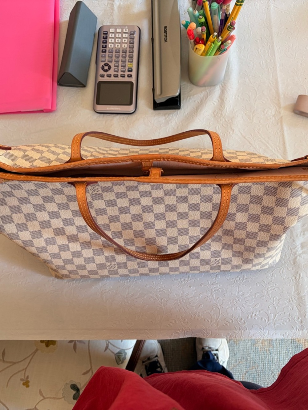 Louis Vuitton Damier Azur Canvas Tote in Light Gray and White size L - Picture 7 of 9